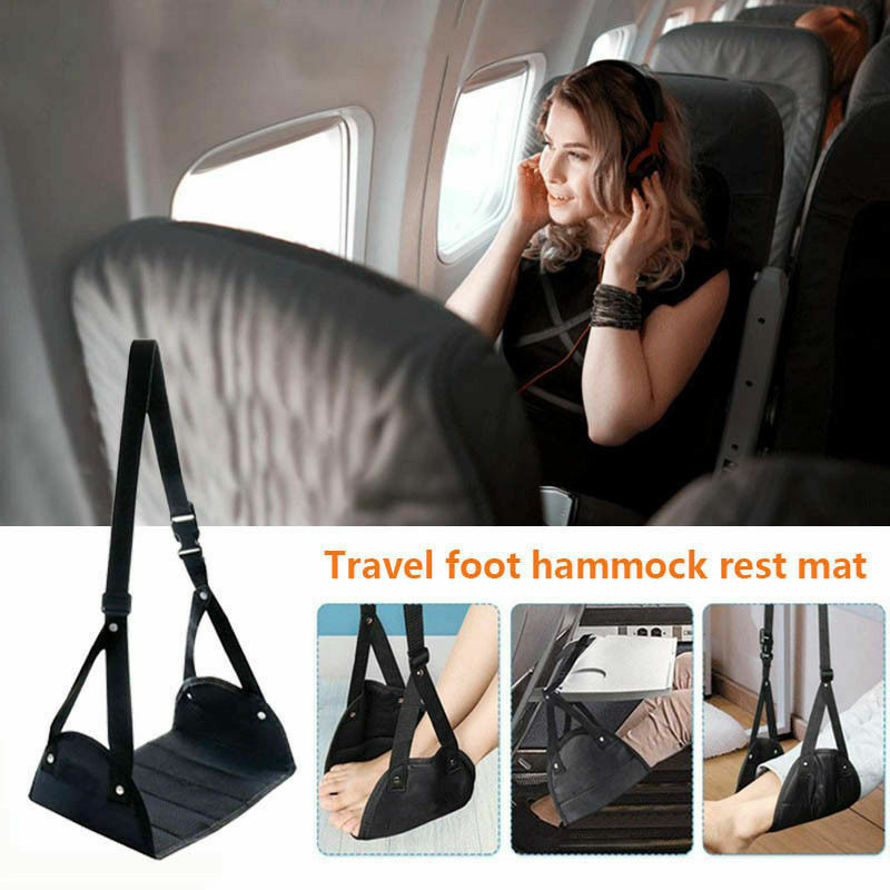 Comfy Hanger Travel Airplane Footrest Hammock Premium Memory Cotton Foot Resting Hammock for Travel Office Leg Hammock Camping