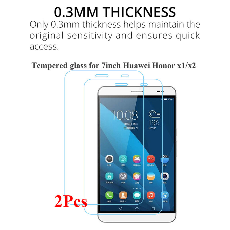 Защита для экрана для Huawei Honor X2 шт./упак. 0,3 мм 9H, закаленное стекло для планшета 7 ''Huawei Honor X1 7D-501U