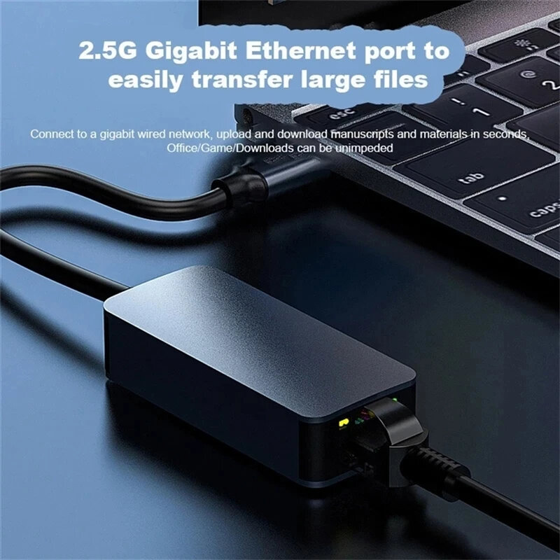 2500 Mb/s USB C typu C Ethernet do RJ45 2.5G 3.0 USB Adapter przewodowy konwerter sieci Lan Hub do systemu Windows 7/8/10 MAC do laptopa