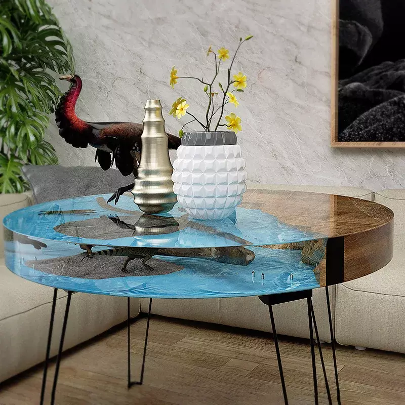 60cm  DIY Homemade Oversized Round Table Ornaments River Table Silicone Mold Table Crystal Epoxy Resin Mold