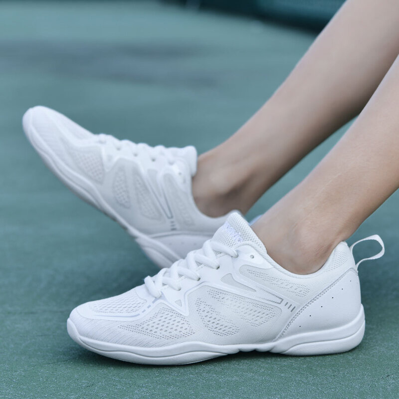 ARKKG dziewczęce buty cheerleaderek dziecięce buty do tańca konkurencyjne buty do aerobiku buty fitness damskie białe sportowe buty do tenisa jazzowego