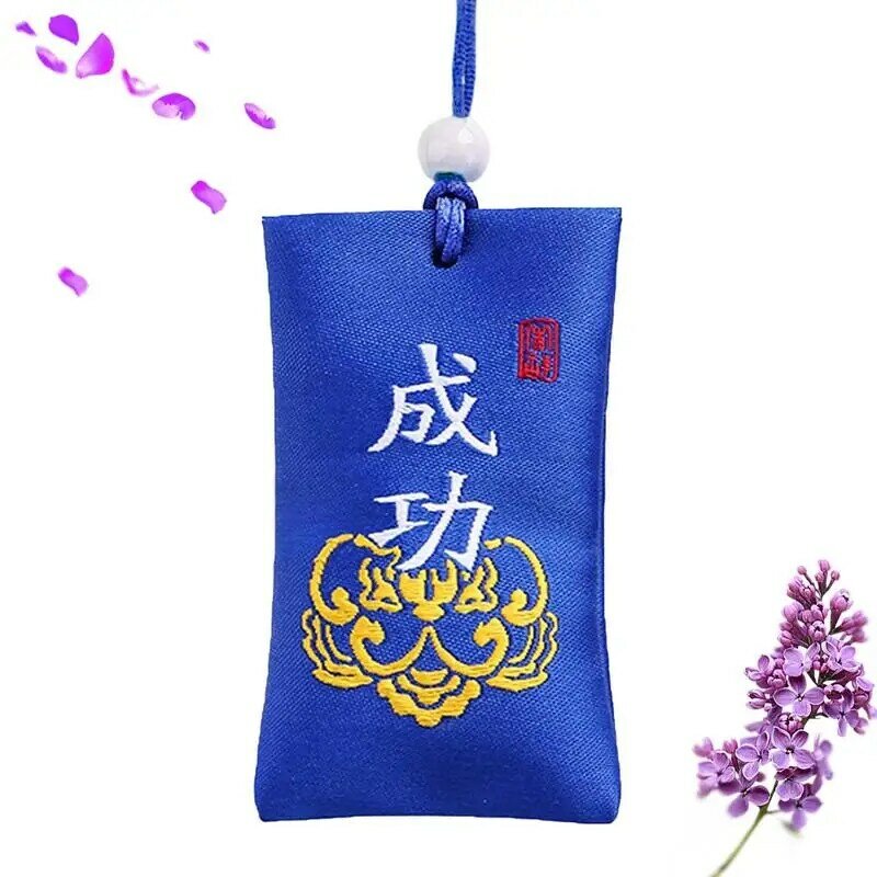 Bolsa de colar budista, bolsa de sal espiritual, talismã chinês clássico, esperança de uma vida melhor para escritórios, 4x7cm