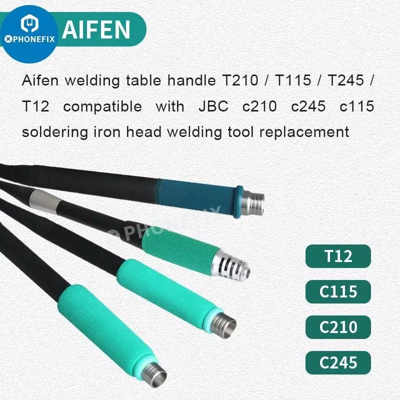 AIFEN T210/T115/T245/T12 pegangan solder kompatibel AIFEN Sugon GVM JBC C210 C245 C115 pengganti alat las ujung besi solder
