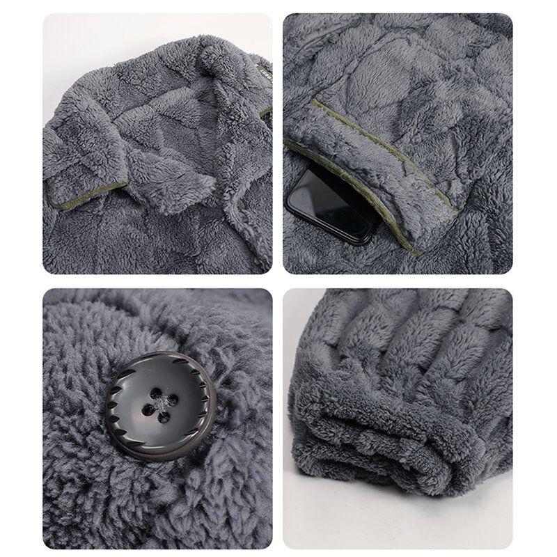 Conjunto de Pijama informal para Hombre, ropa de dormir suave y cómoda, de lana de Coral, gruesa y cálida, para invierno
