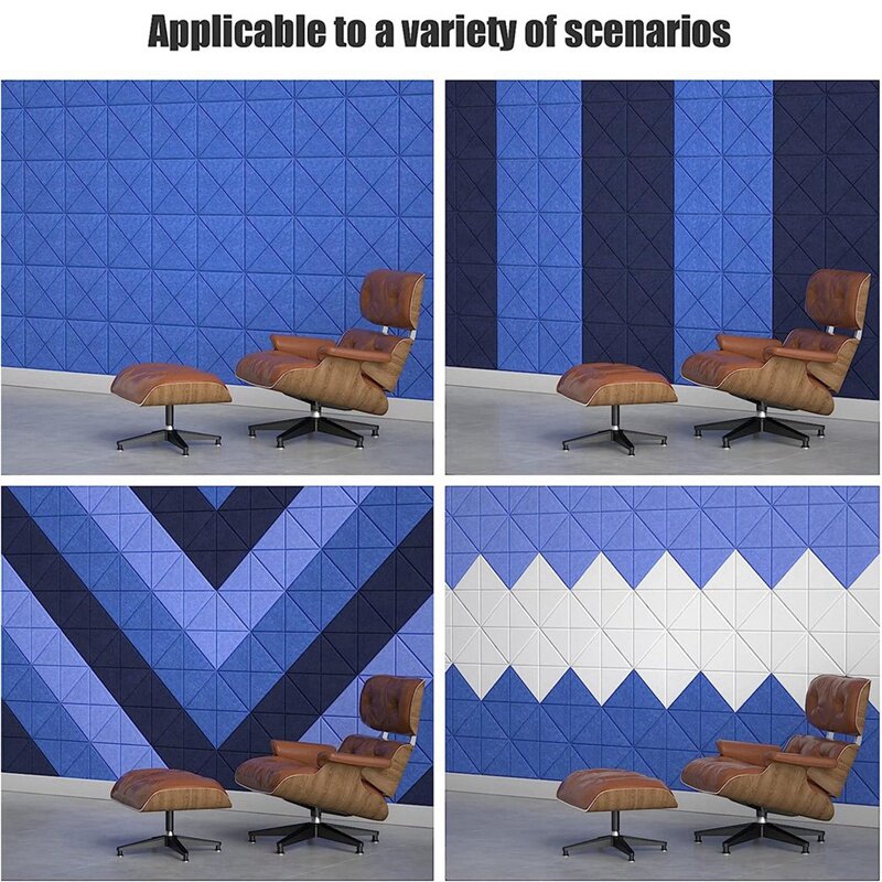 12 Pack X-Lined Acoustic Panels With Self-Adhesive Sound Absorbing Tile For Home&Offices