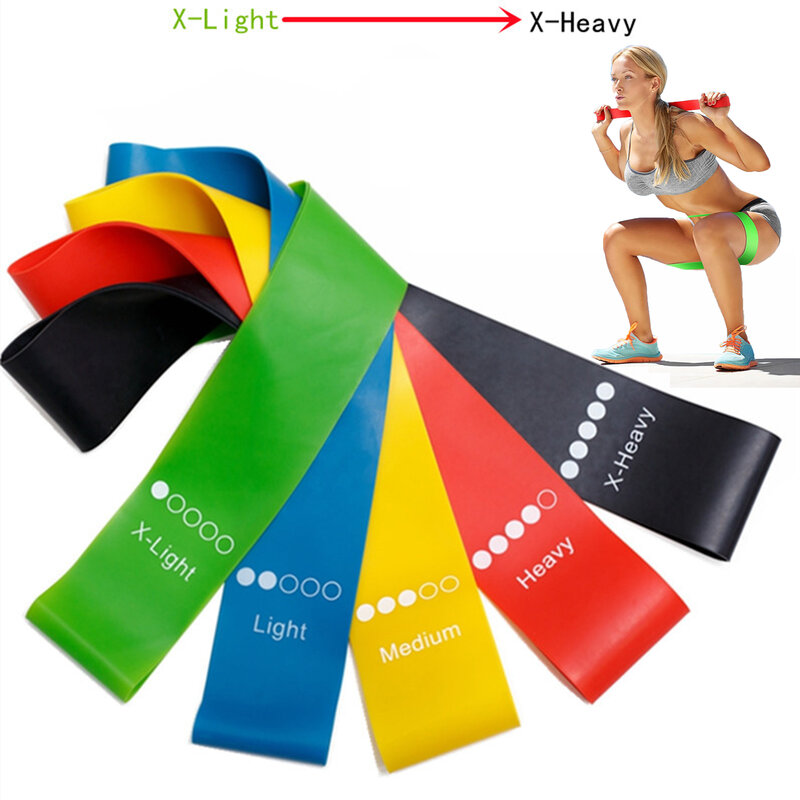 TPE karet resistensi olahraga, Set Fitness karet gelang Loop kekuatan latihan Expander peralatan Yoga Gym elastis karet Loop