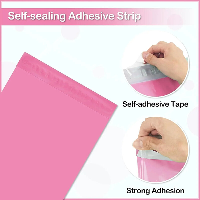 50 Pcs Pink Self-seal Adhesive Courier Bags Storage Bags Plastic Poly Envelope Mailer Postal Shipping Mailing Bags