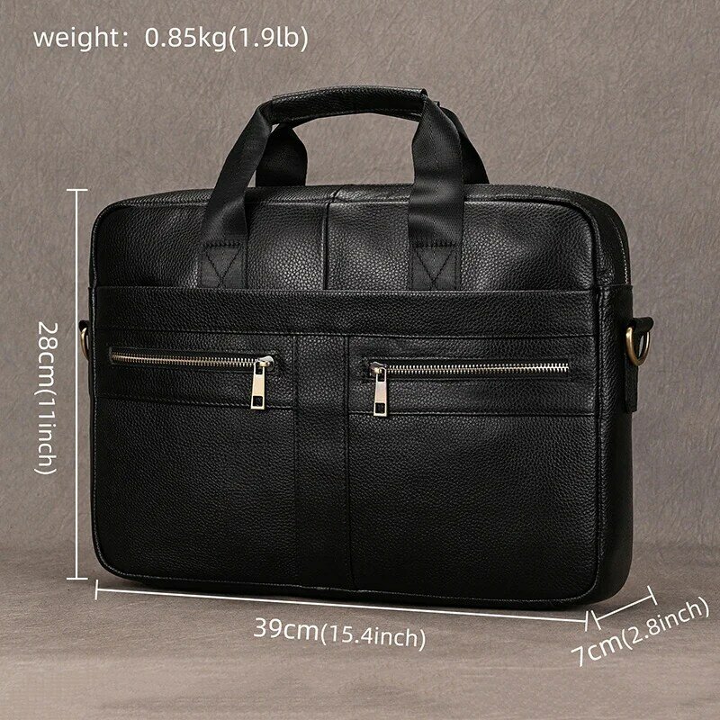 Newsbirds Leather Men Briefcase Doctor Layer Business Man Laptop Bag 15 6 pollici borse per Computer in vera pelle uomo Tote Bag maschile