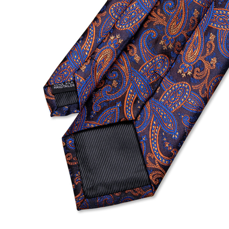 Luksusowy fioletowy męski krawat niebieski wzór Paisley moda jedwabny ślub biznes krawat na imprezę dla człowieka akcesoria corbatas para hombr