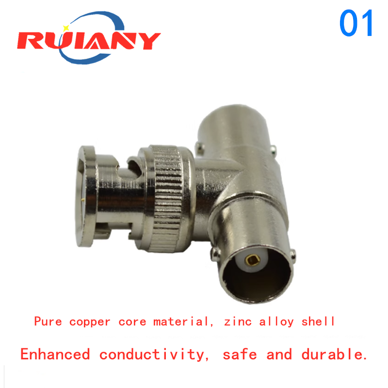 Copper core bnc/Q9 tee adapter One minute two T video head BNC male/female converter adapter monitoring through head