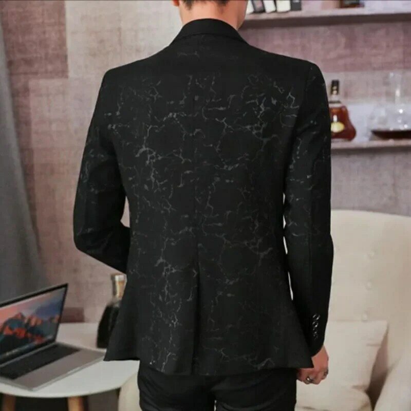 2022 Men Spring High Quality Leisure Printing Business Suit/Male Slim Fit Fashion Tuxedo Men's Casual Blazers Jacket Size S-3XL