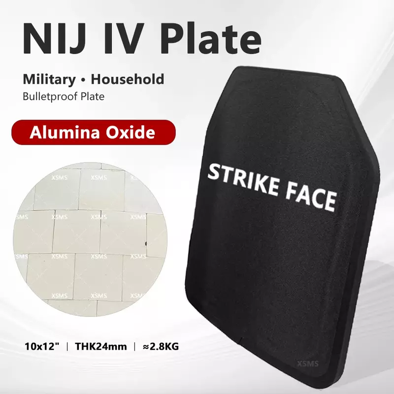 NIJ Level IV Aluminum Bulletproof Plate Against M2AP AK 47 M80 Ballistic Hard Plates for Military Bulletproof Vest 25x30cm