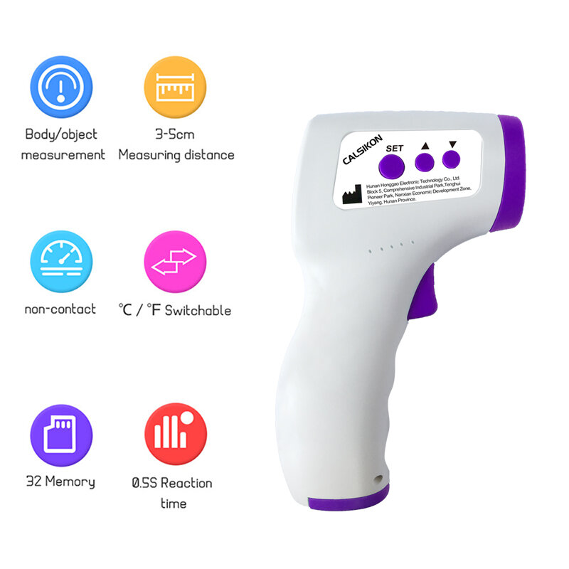 Backlit termometer Digital untuk bayi, pengukur suhu kening tubuh genggam bersertifikasi demam inframerah non-kontak
