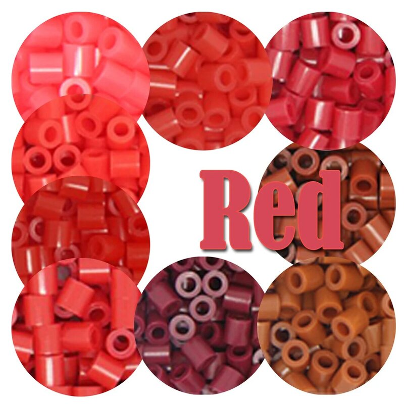 Perles Hama pour enfants, 1000 pièces de 5mm de couleur rouge, Puzzle artistique de haute qualité, jouet cadeau pour enfants