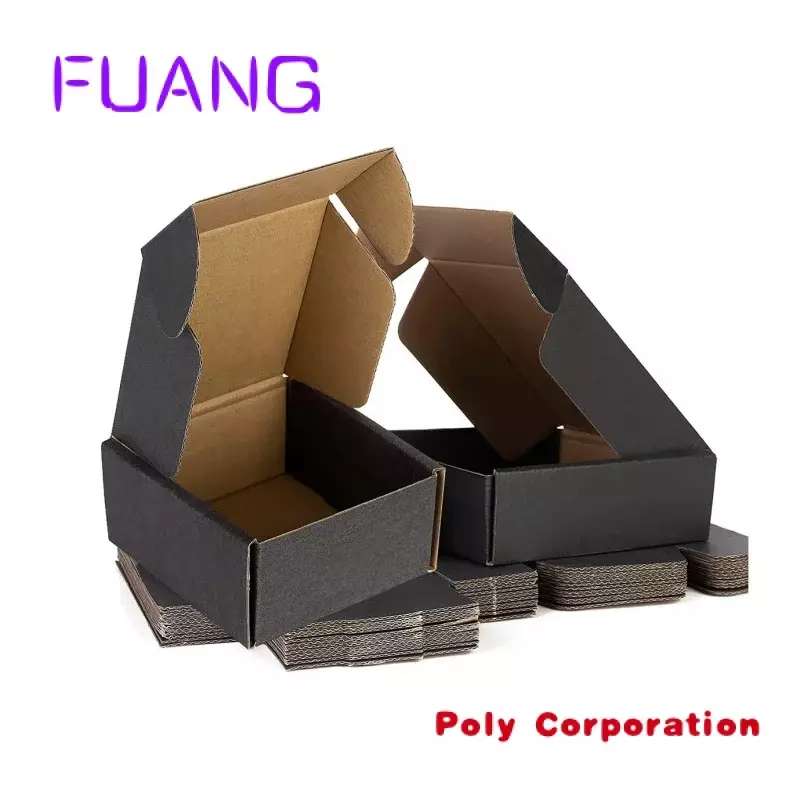 Custom  Customized Logo Printing Perfume Paper Packaging Box Black Shipping Corrugated Cardboard Mailer Bopacking box for small