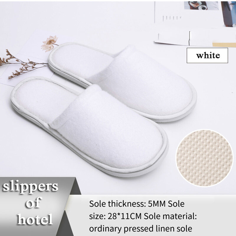 Disposable Slipper Hotel Travel Cotton Slippers Footwear Party Home Guest Sandals Hospitality Men Women Footwear Closed Toe Shoe