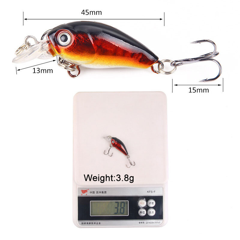 Umpan pancing Minnow buatan 45mm 3.8g, 1 buah umpan pancing ikan karper per per, umpan keras di laut, sungai, ikan karper