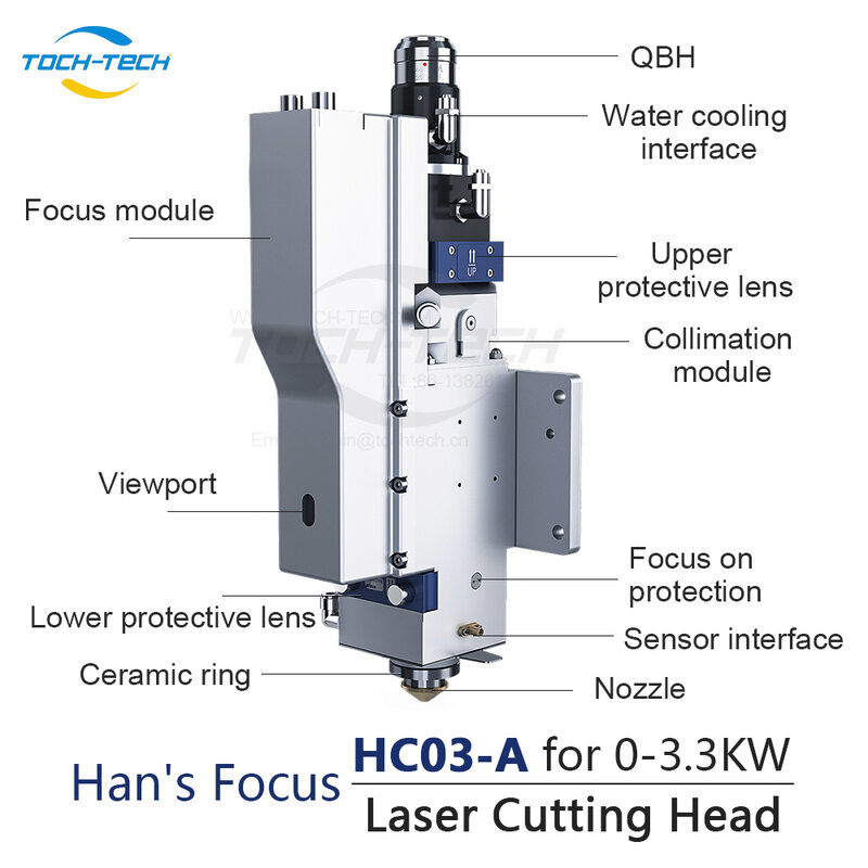 Professional Manufacturer High-quality Tochtech 0-3.3kw Han's Focus HC03-A Fiber Laser Cutting Head for Laser Cutting Machine