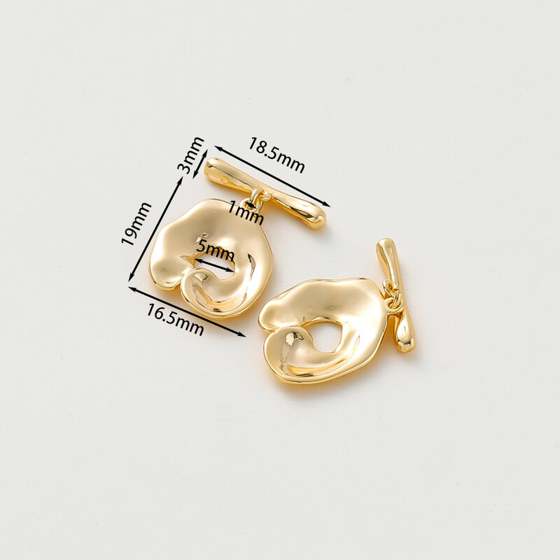 금 도금 황동 OT 걸쇠 토글 걸쇠 커넥터, DIY 팔찌 목걸이 쥬얼리 제작 부속품, 14K, 18K, 2-6 세트