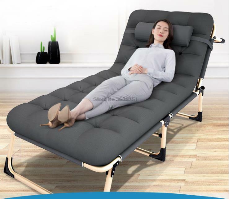 Cama plegable de ocio al aire libre, sillón reclinable portátil simple para oficina, siesta, hogar, viaje, camping