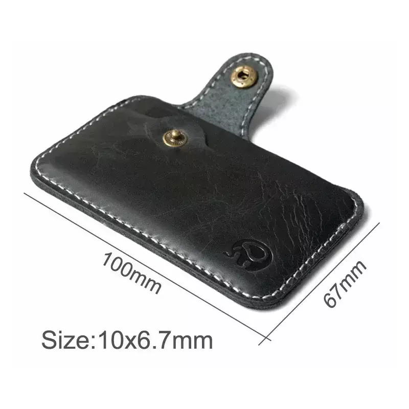 Retro Lederen Zakelijke Mini-Kaart Portemonnee 2024 Handige Man Smart Wallet Visitekaarthouder Cash Wallet Card Case