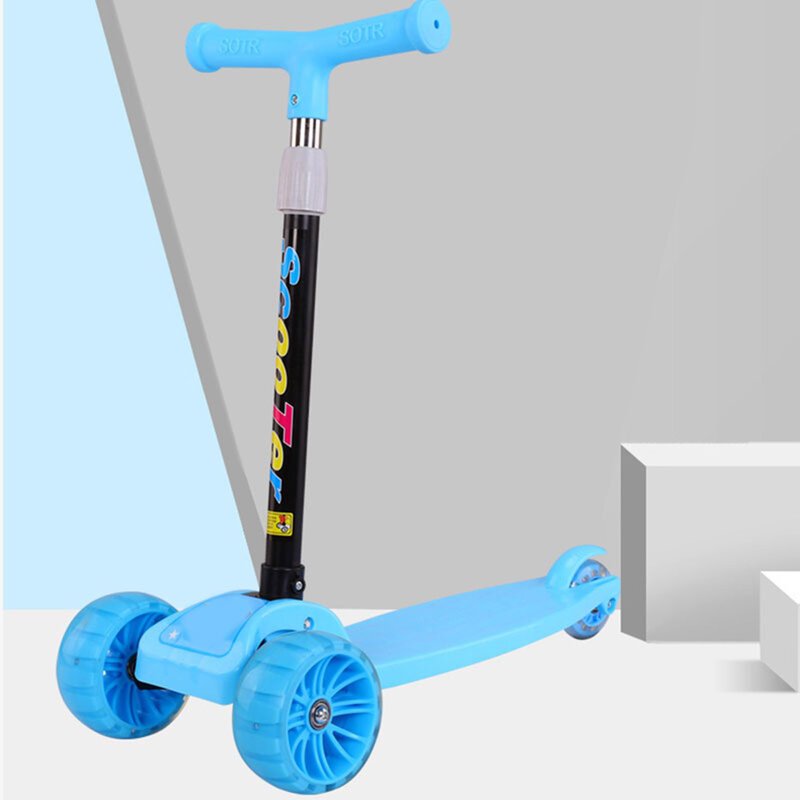 Scooter de 3 rodas para o dia das crianças e aniversário, luz azul/rosa, brinquedo, presente