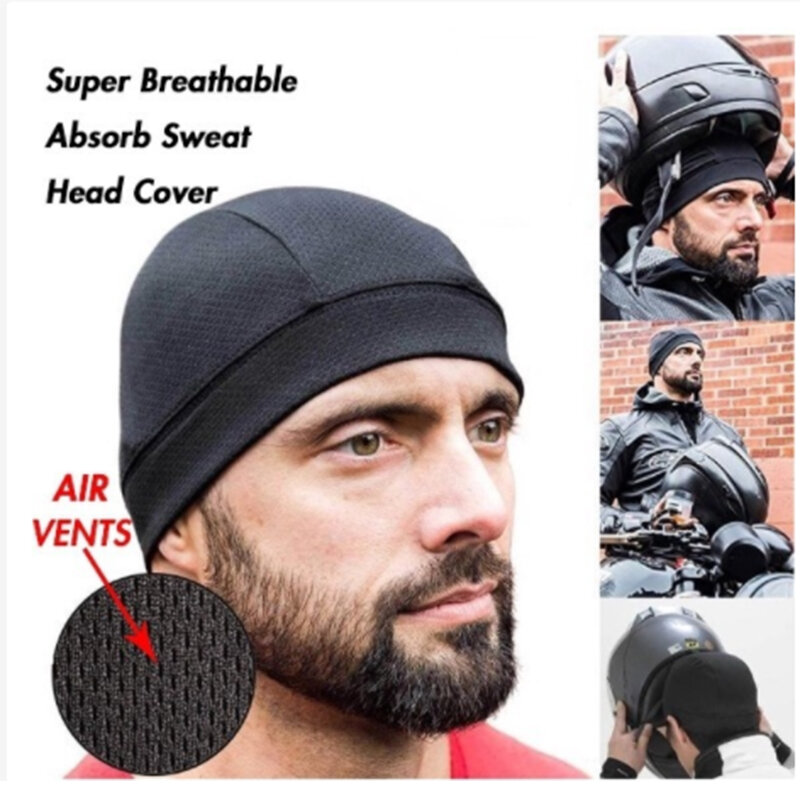 Подкладка для мотоциклетного шлема, шапка с охлаждающим черепом, дышащая подкладка от потливости для бега