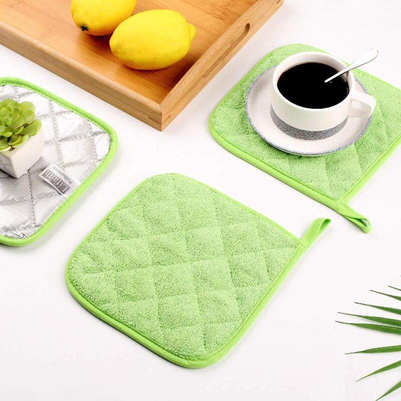 3pcs Square Heat Insulation Pad Thickened Cotton Placemat Heat-resistant Anti-iron Cup Pot Pad Oven Pad Baking Tool