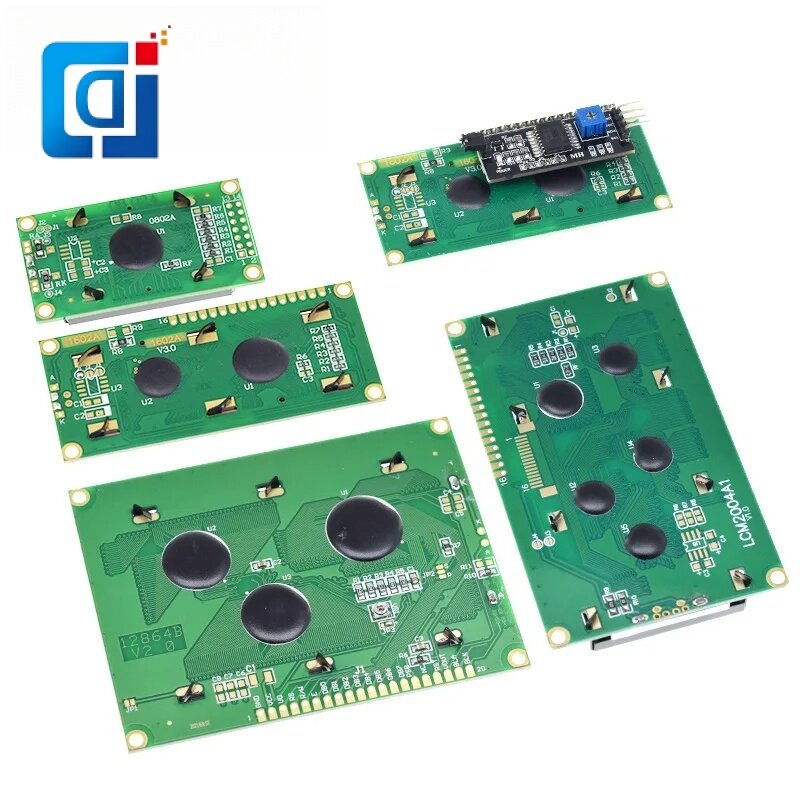 LCD 1602 2004 12864 모듈, 블루 그린 스크린, HD44780 컨트롤러, LCD1602, 16x2, 20X4 문자
