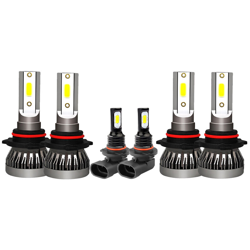 6 buah lampu LED Kit lampu depan sorot rendah tinggi lampu kabut 6000K lampu putih untuk Chevrolet Silverado 1500 2500 HD Aksesori Mobil