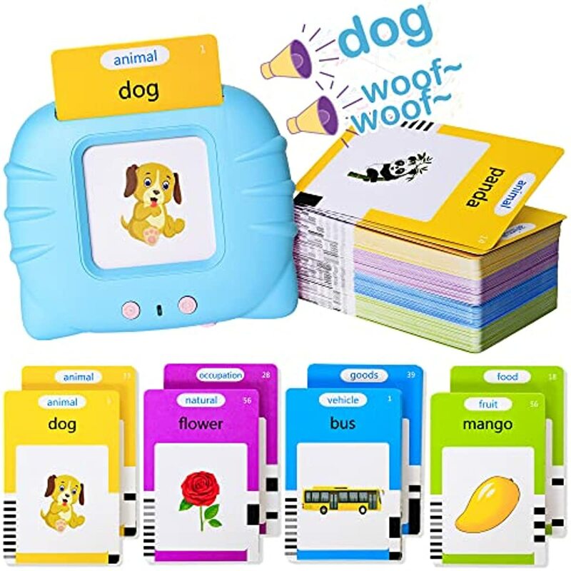말하는 플래시 카드 조기 교육 장난감, 유아, 남아, 여아, 유치원 학습 독서 기계, 인터랙티브 선물