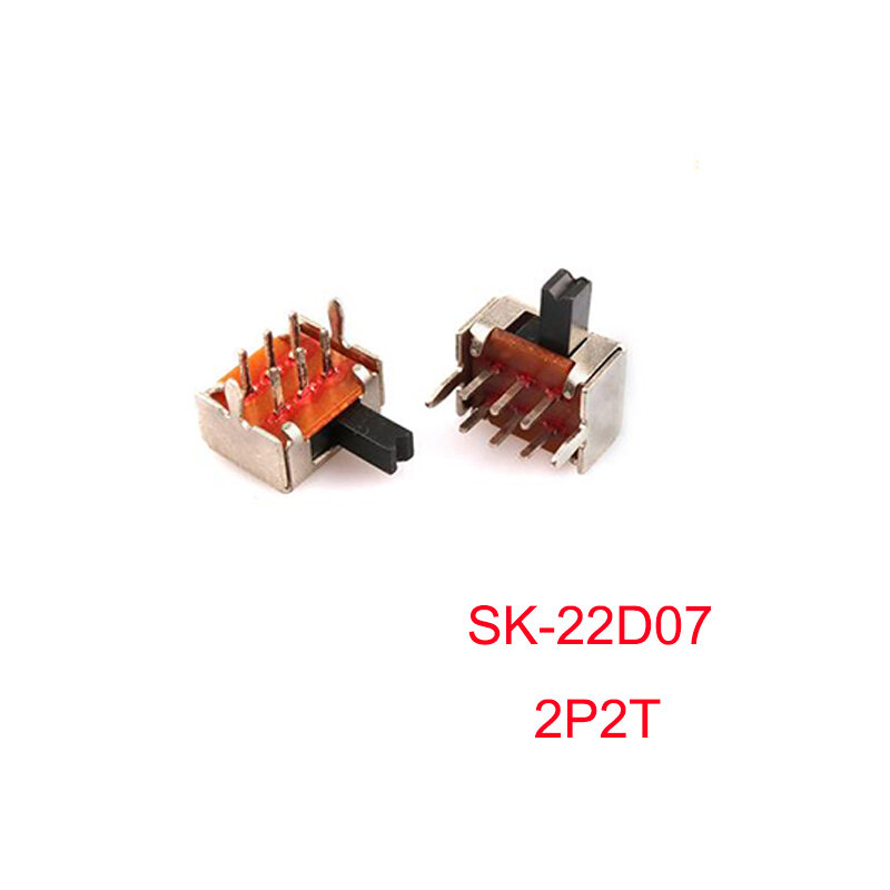 10PCS Double-Row Slide Switch and Toggle Switch Single Micro-power  Direct-inserted Horizontal Sliding Second Gear Third/Second