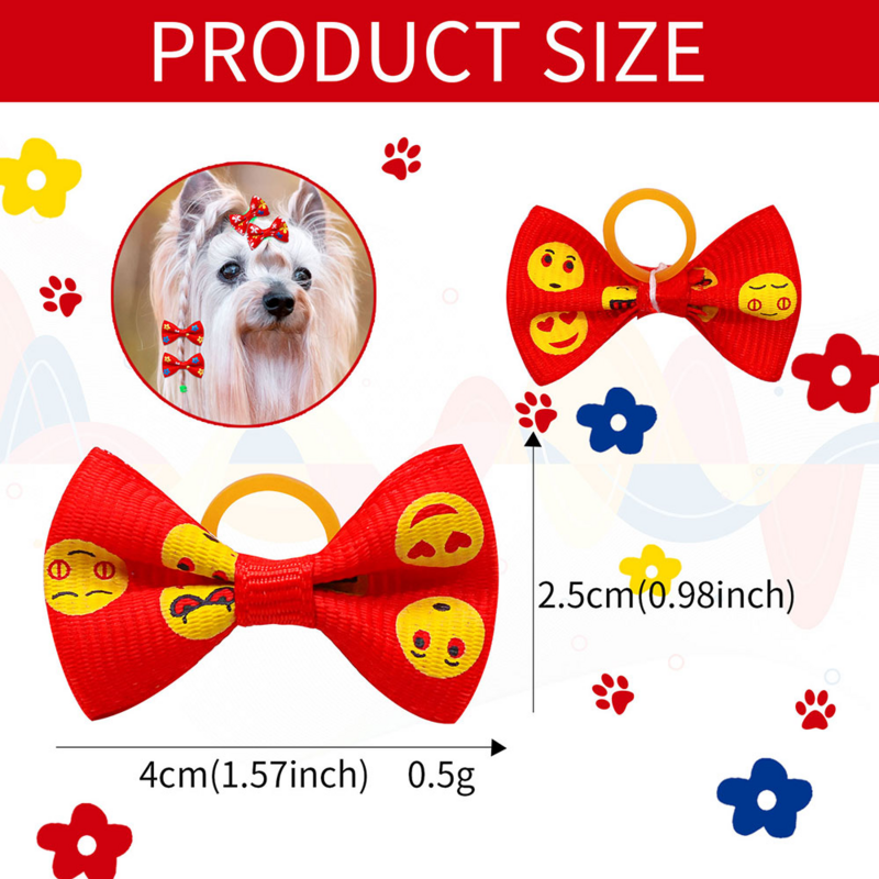 10/20pcs Colorful Small Dog Bows Puppy Hair Bows Decorate Small Dog Hair Rubber Bands Pet Headflower Supplier Dog Accessories