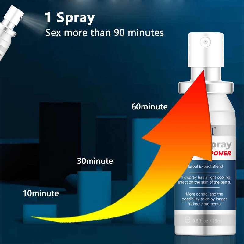 Spray retardante para el sexo masculino, productos sexuales para prevenir la eyaculación precoz, aumento de la Libido, erección mejorada, 15ml