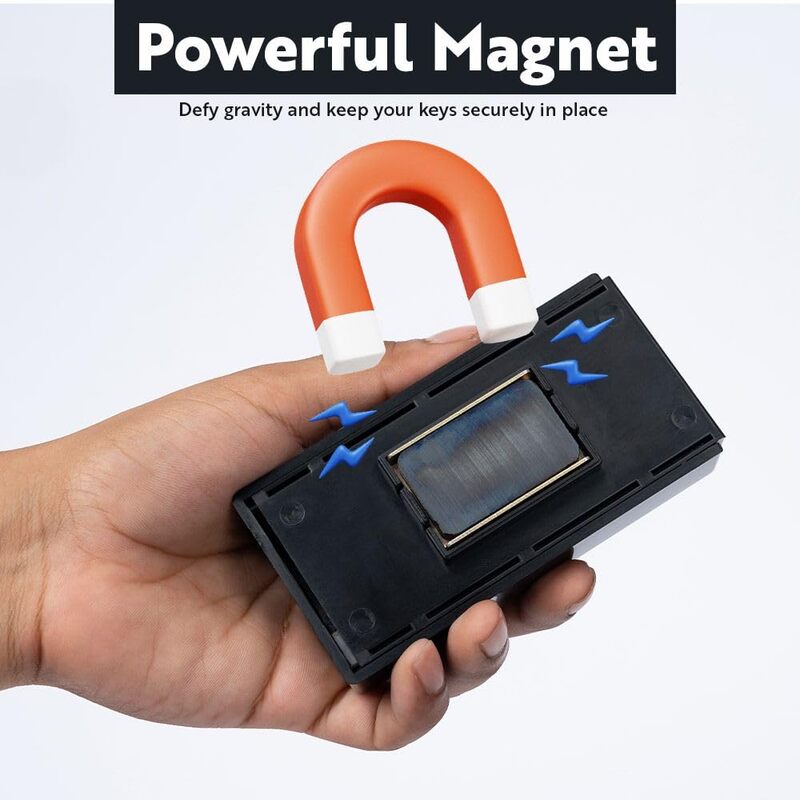 Kotak kunci magnetik menyembunyikan kunci di luar kotak aman mobil kuat Magnet kunci cadangan pegangan kunci rahasia di bawah mobil untuk garasi rumah mobil