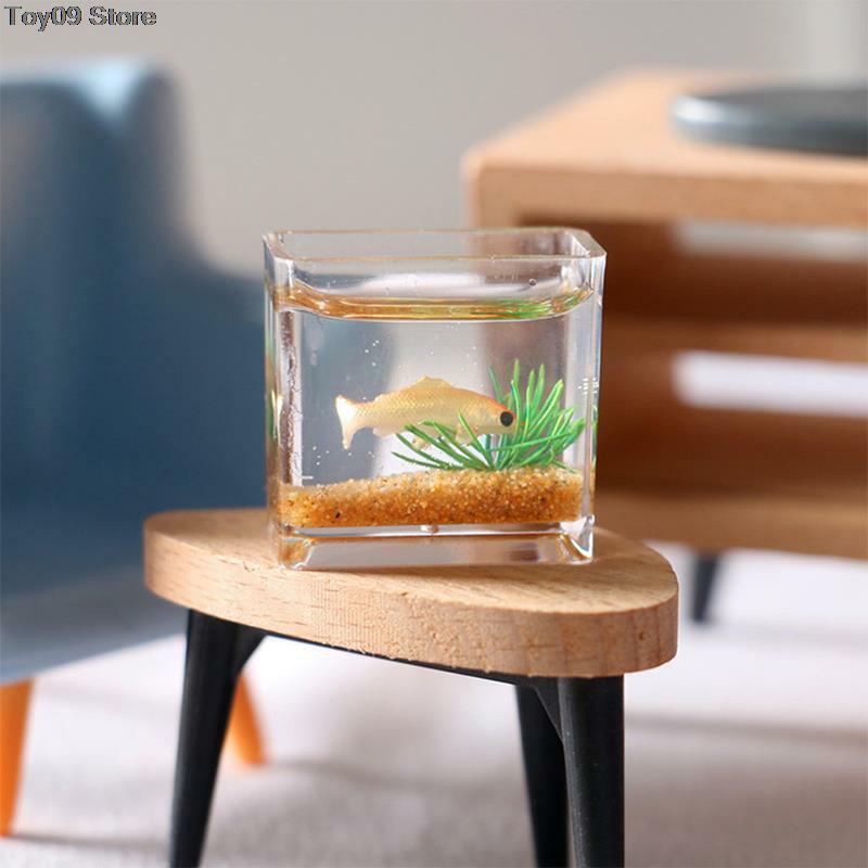 2*2.5cm domek dla lalek miniaturowe szklane akwarium na ryby miska akwarium domek dla lalek ozdoba domu zabawka dla lalek naklejki