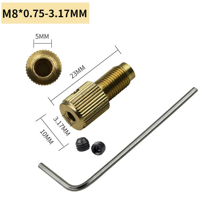 4Pcs L-shaped Small Wrench Self-tightening Mini Brass Drill Clamp Chuck Connecting Rod M8-2/2.3/3.17/5mm Power.Tools