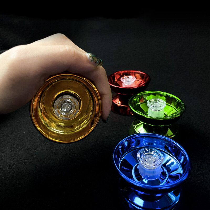 لعبة يويو المعدنية الاحترافية المصنوعة من الألمونيوم بأربعة ألوان مناسبة للأطفال والكبار مزودة بملحقات يو يو يو هدية