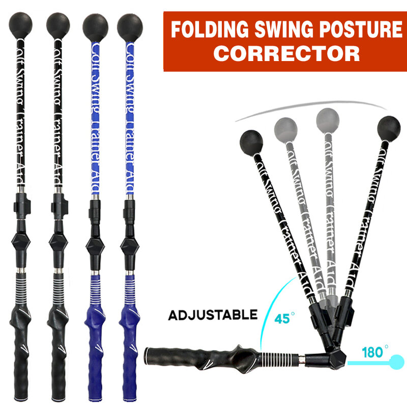 Golf folding posture corrector telescópica swing club trainer para iniciantes melhorar golf swing exercitador treinamento auxílio ajustável