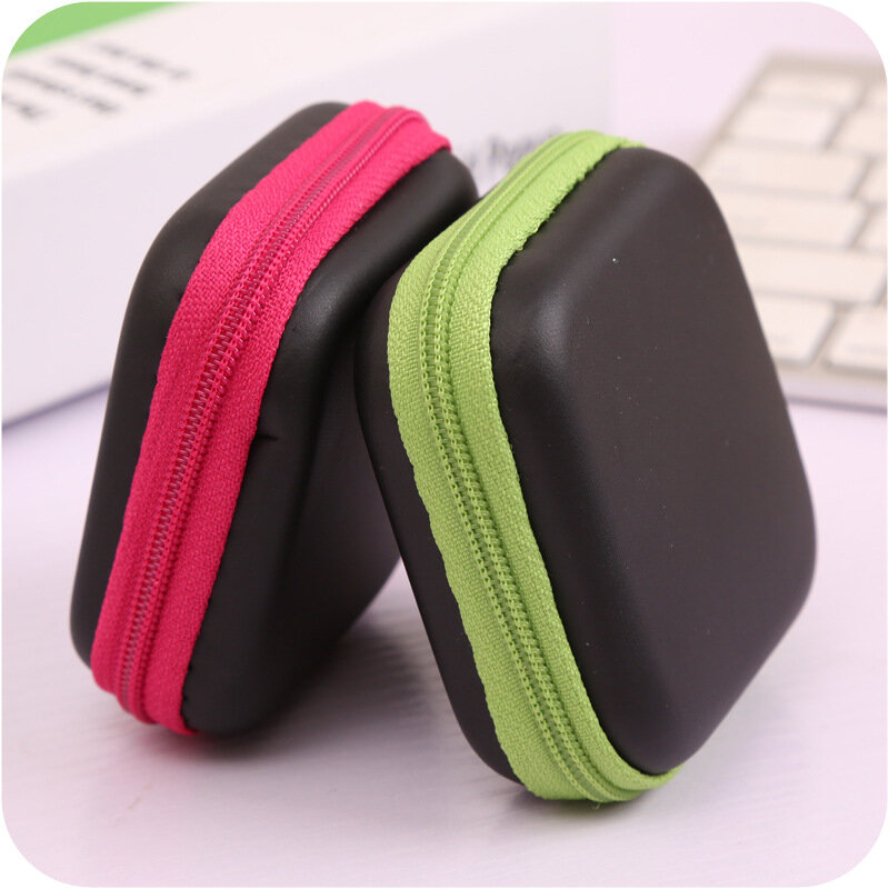 Headphones Storage Box USB Hard Case Earphone Bag Key Coin Bags Waterproof SD Card Cable Earbuds Holder Box Round Square Shape