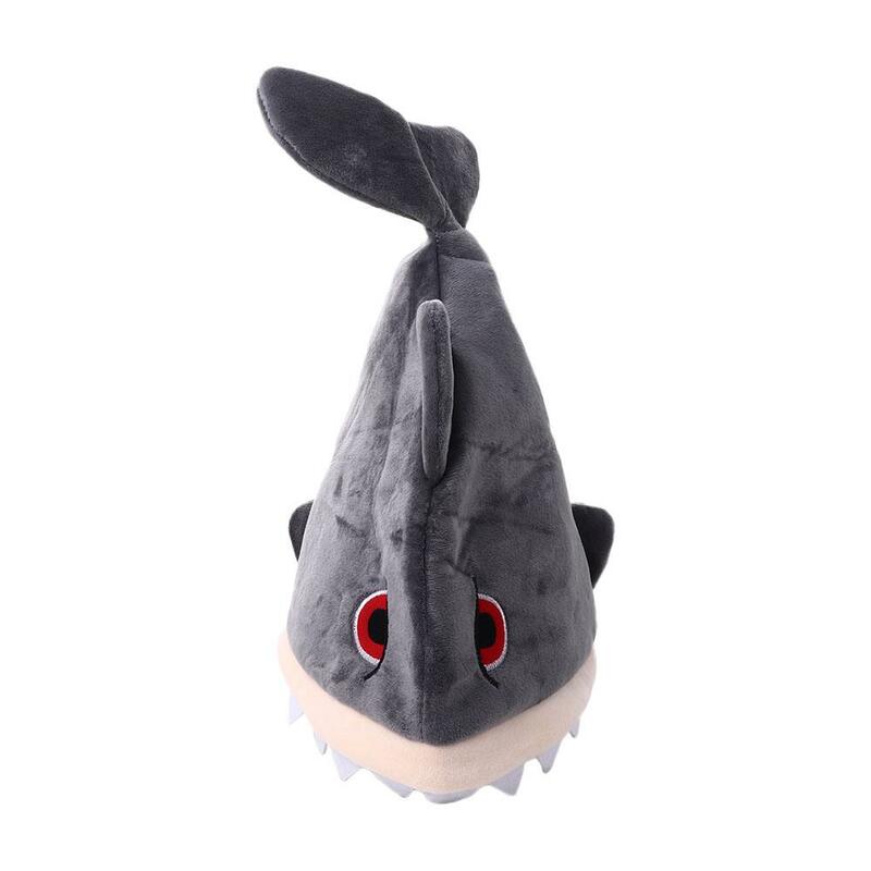 Costume di Halloween cappelli di peluche caldi invernali regalo di compleanno cappello di squalo Cosplay cappello da spettacolo cappello di peluche con berretto di squalo