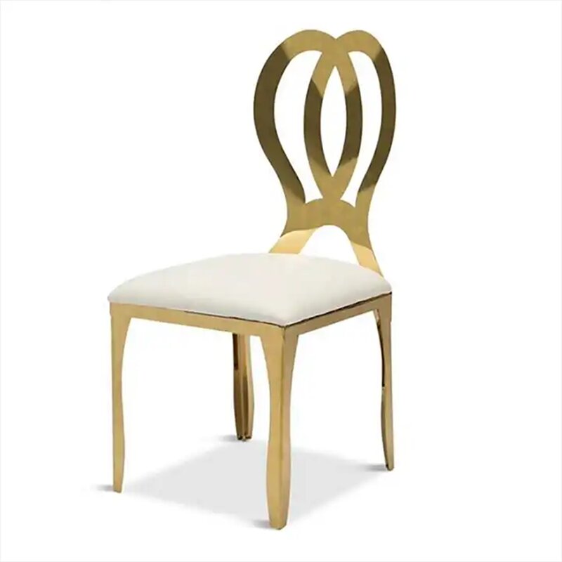 Chaises dorées en acier inoxydable, mobilier pour réception de mariage, décoration de fête, vente en gros