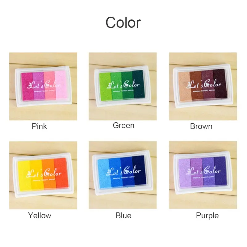 Almofada de tinta colorida, adesivo fofo de arco-íris para carimbo de papelaria materiais de arte almofada para caderno acessórios para papelaria