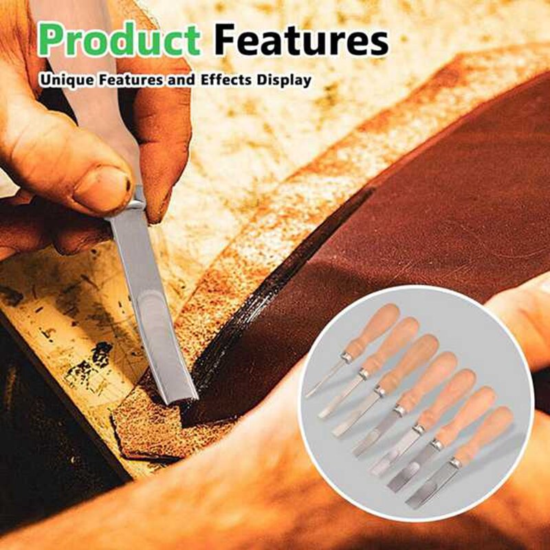 7 Pcs Leather Edge Skiving Beveler Tool, Leather Edge Beveler Tool, Leather Edge Trimmer, (4/6/8/10/12/14/16Mm) Easy To Use