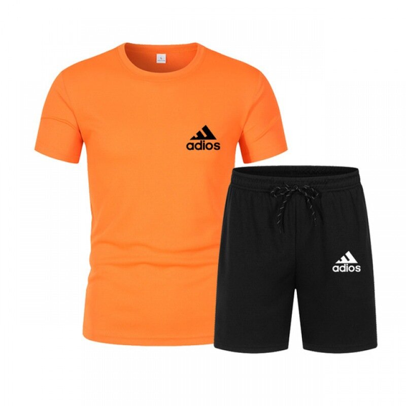2024 Summer Men's Fashion Sports Set, Breathable Quick drying T-shirt and shorts, Fitness Games, Training, Basketball