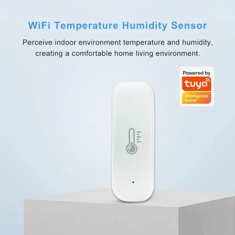 Датчик температуры и влажности Tuya Wi-Fi, умный термометр для помещений, монитор для Alexa, Google Home, голосовое управление через приложение