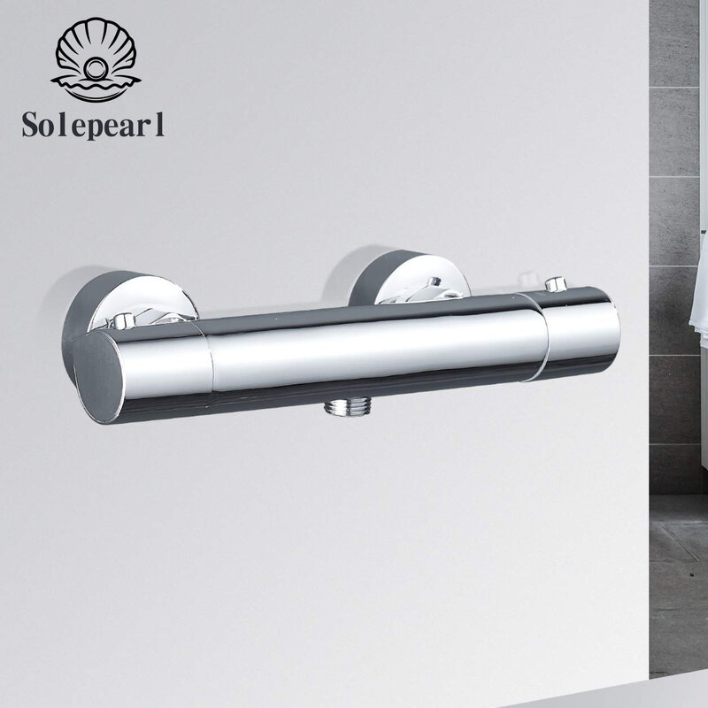 Grifos de ducha termostáticos Solepearl, grifo mezclador de agua de baño cromado, Control de temperatura constante para grifo de bañera de baño