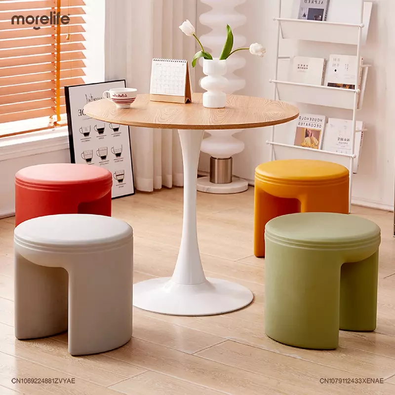 Креативные пластиковые круглые подлокотники для ног, бытовые круглые одиночные стулья, сменные стулья для обуви, мебель для дома