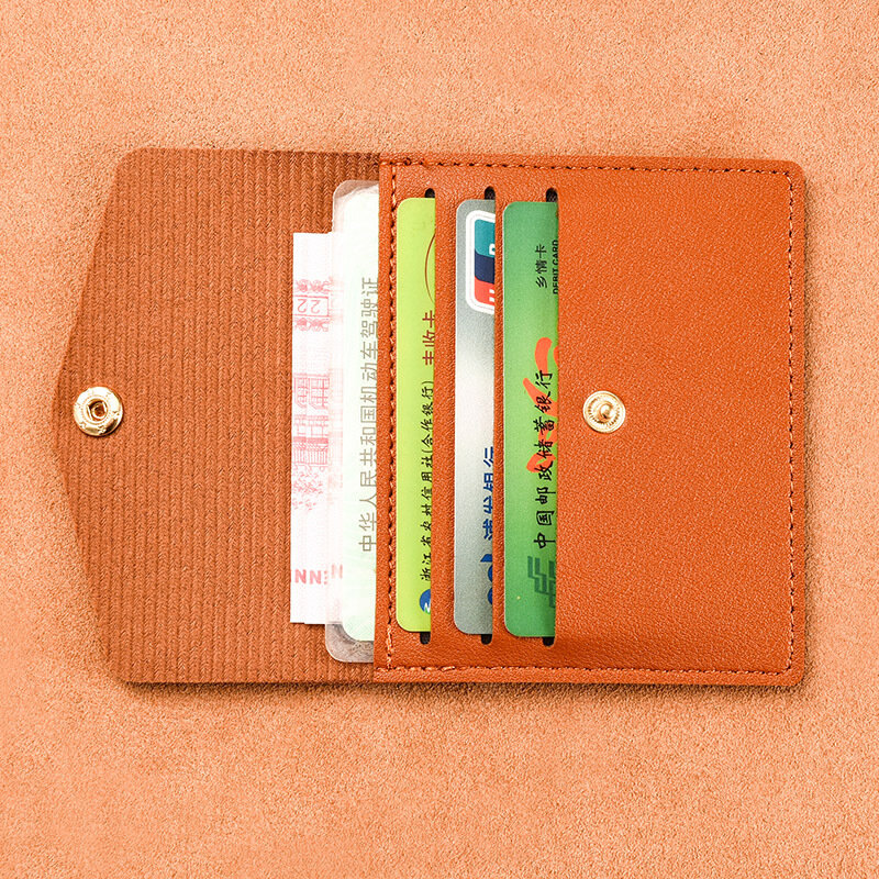 Tarjetero portátil de cuero PU, organizador de tarjetas de viaje, Color sólido, Unisex