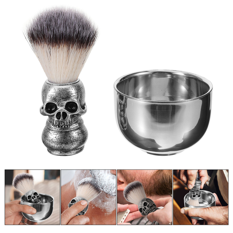 Grooming Tool Set Multi-use Shave Brush Shaving Accessories Male Bowl Stainless Steel